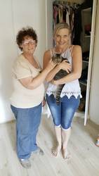 Diana Oxley (left)<br>returning BB safely<br> to Vanessa